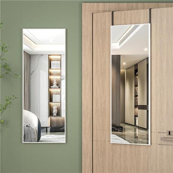 Door Mirror Full Length, 44"x 16" Full Body Over The Door